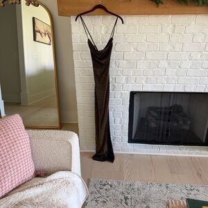 Lulu's Elegant Brown Maxi Dress